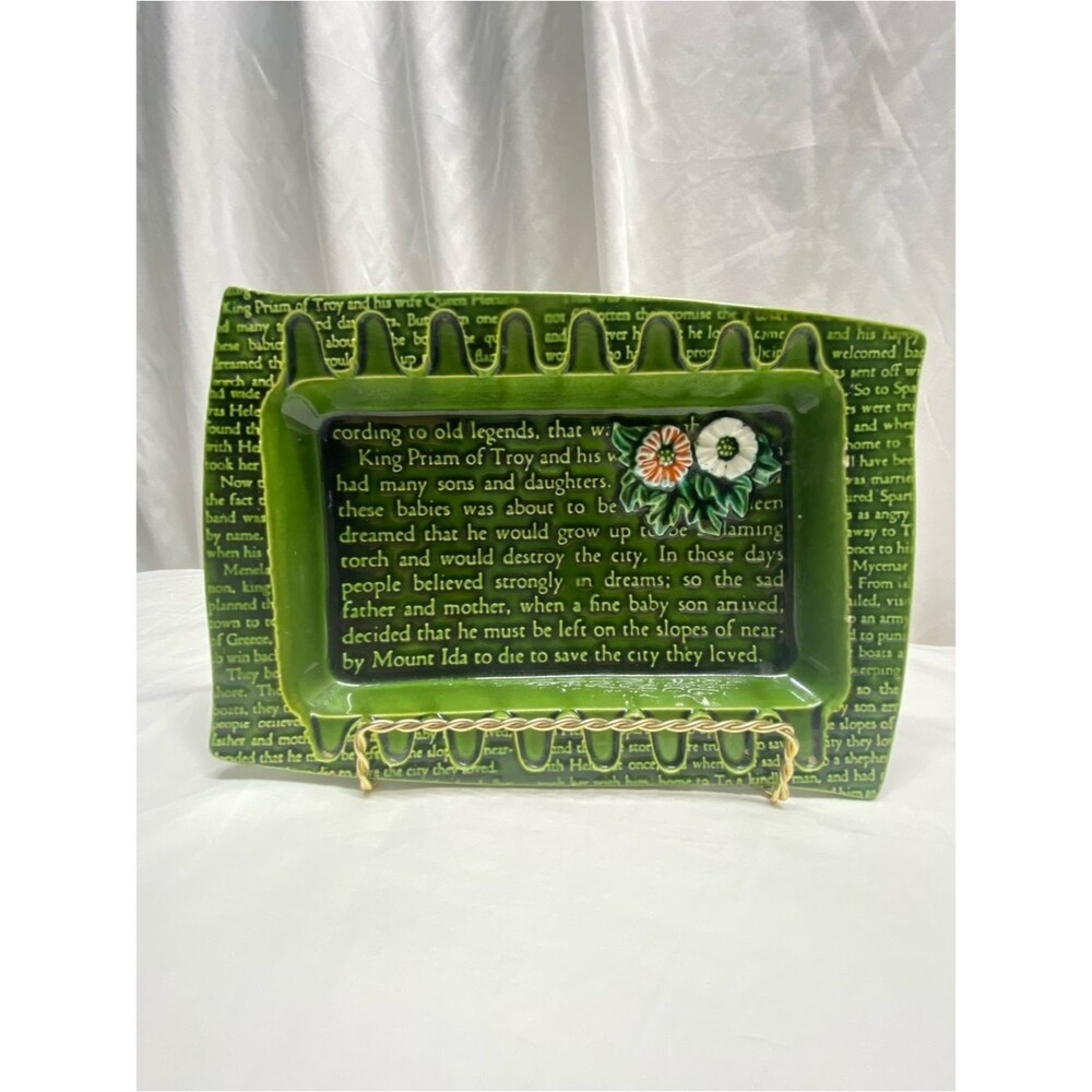 ^2A 1970'S ceramic king Priam troy mythological ashtray catchall tray japan